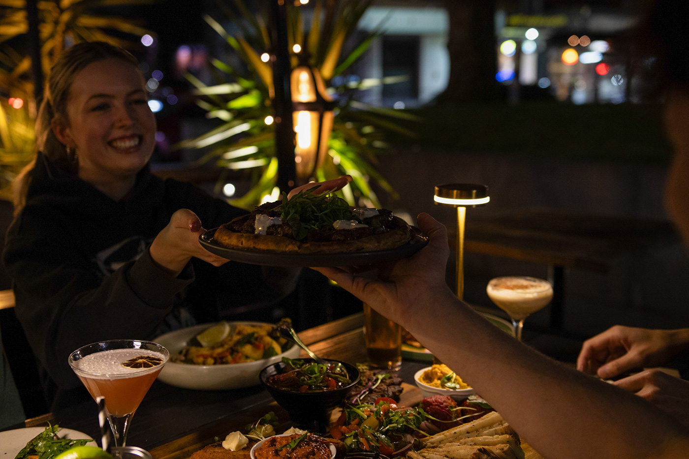 Evening dining atmosphere inside Goat House